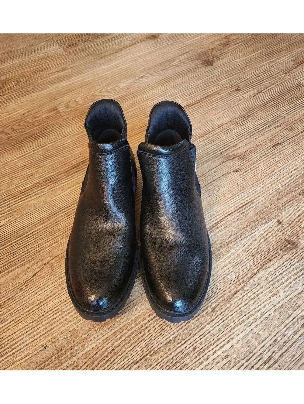 Size 12 Marc Joseph Black Leather Chelsea Boots with Rugged Sole, Size 41, Used